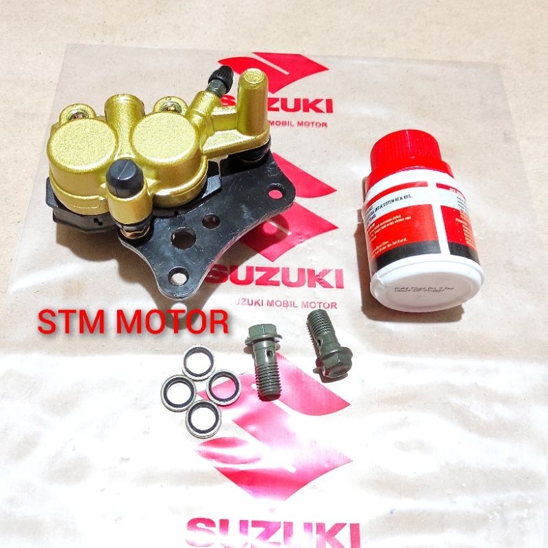 Minyak rem+baut 2pcs+kaliper depan  Suzuki Satria 2T hiu, Satria fu, Shogun 125 SP, FL, NR, RR,Satri