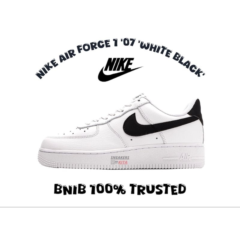 Sepatu Nike Air Force 1 '07 'White Black' CT2302-100 BNIB 100% Authentic Sneakers