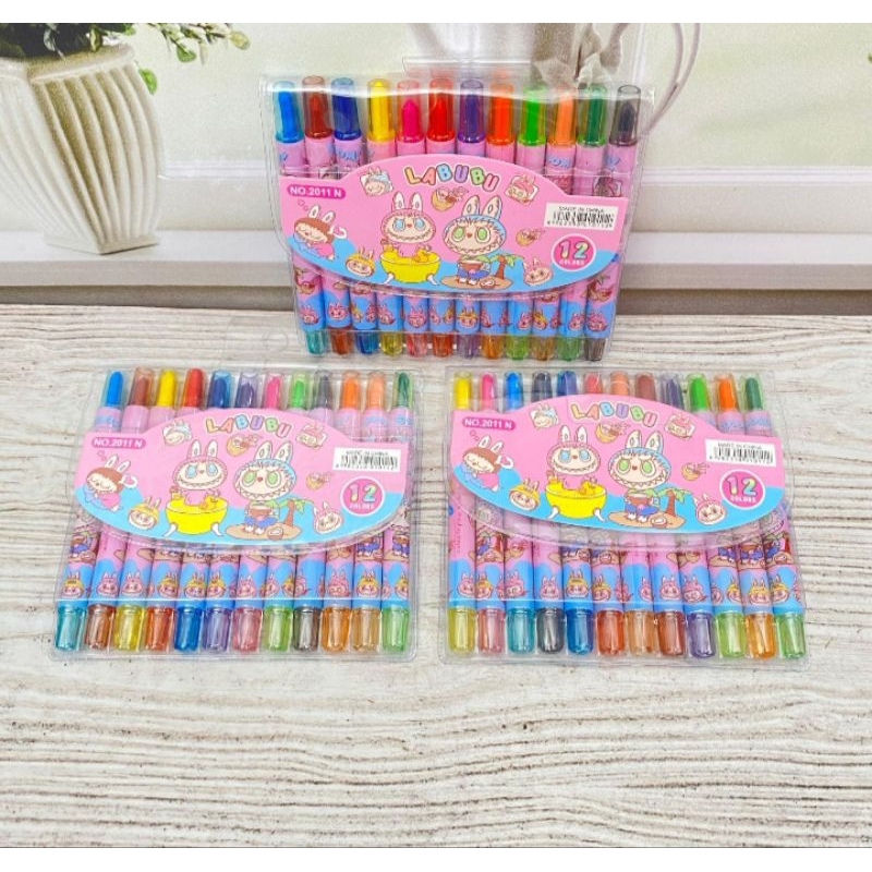 

Krayon Twist Mini Labubu 1 Set Isi 12 Pcs Krayon Twist Labubu Viral Alat Tulis Sekolah Labubu Termurah