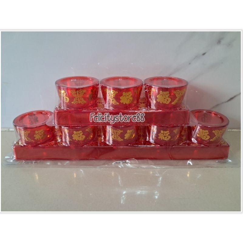 cangkir puja sembahyang plastik Cangkir Plastik Sembahyang Set Merah Transparan Cangkir Sembahyang