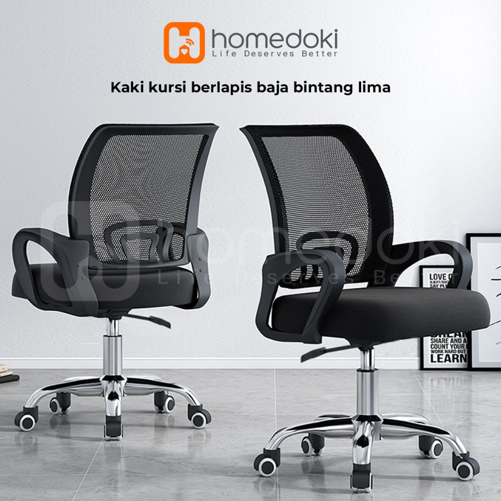 Homedoki Kursi Kantor / Kursi Gaming / Kursi Putar / Kursi Kerja / Kursi Jaring