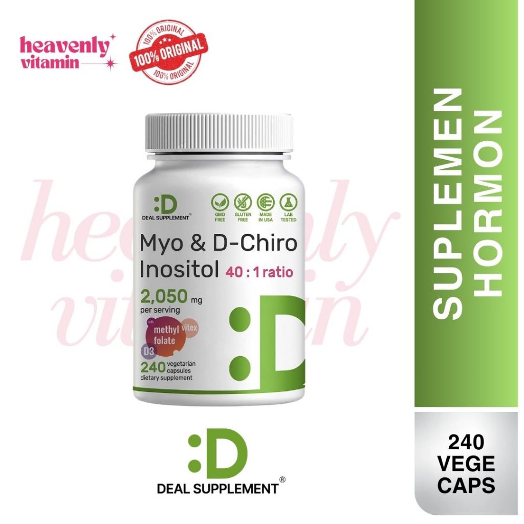 Myo Inositol & D-Chiro Inositol PCOS by Deal Supplement - 240 Vegetarian Capsules, Non-GMO, Gluten F