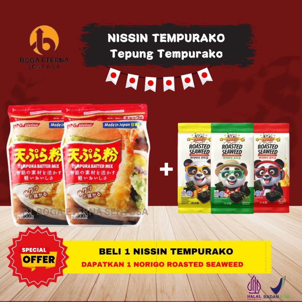 

NISSHIN SEIFUN WELNA TEMPURAKO 600 GR / TEPUNG TEMPURA 600 GR ( PROMO! )