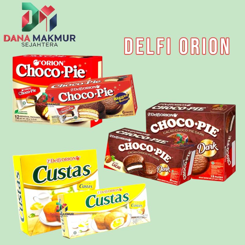 

DELFI ORION CHOCO PIE , CHOCO PIE DARK, CUSTAS