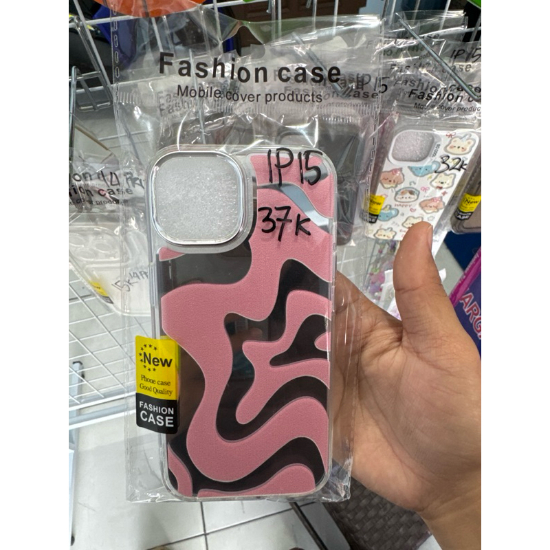 Case iphone motif bergelombang pink