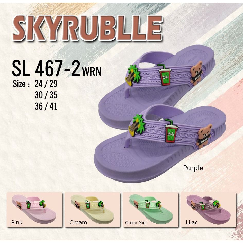 (SIZE 36-41) SANDAL JEPIT CEWEK DEWASA STIKER POHON KELAPA | SB 467-2