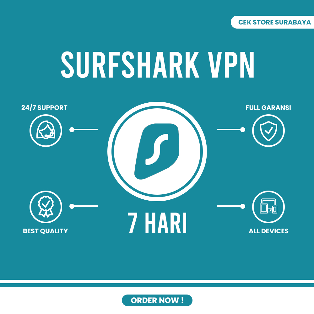 SURFSHARK VPN PREMIUM 60 HARI FULL GARANSI