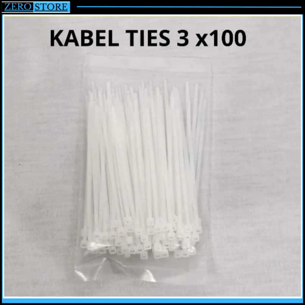 

KABEL TIES 10 cm, CABLE TIE 3 x 100 mm / KABEL TIE PUTIH - Putih