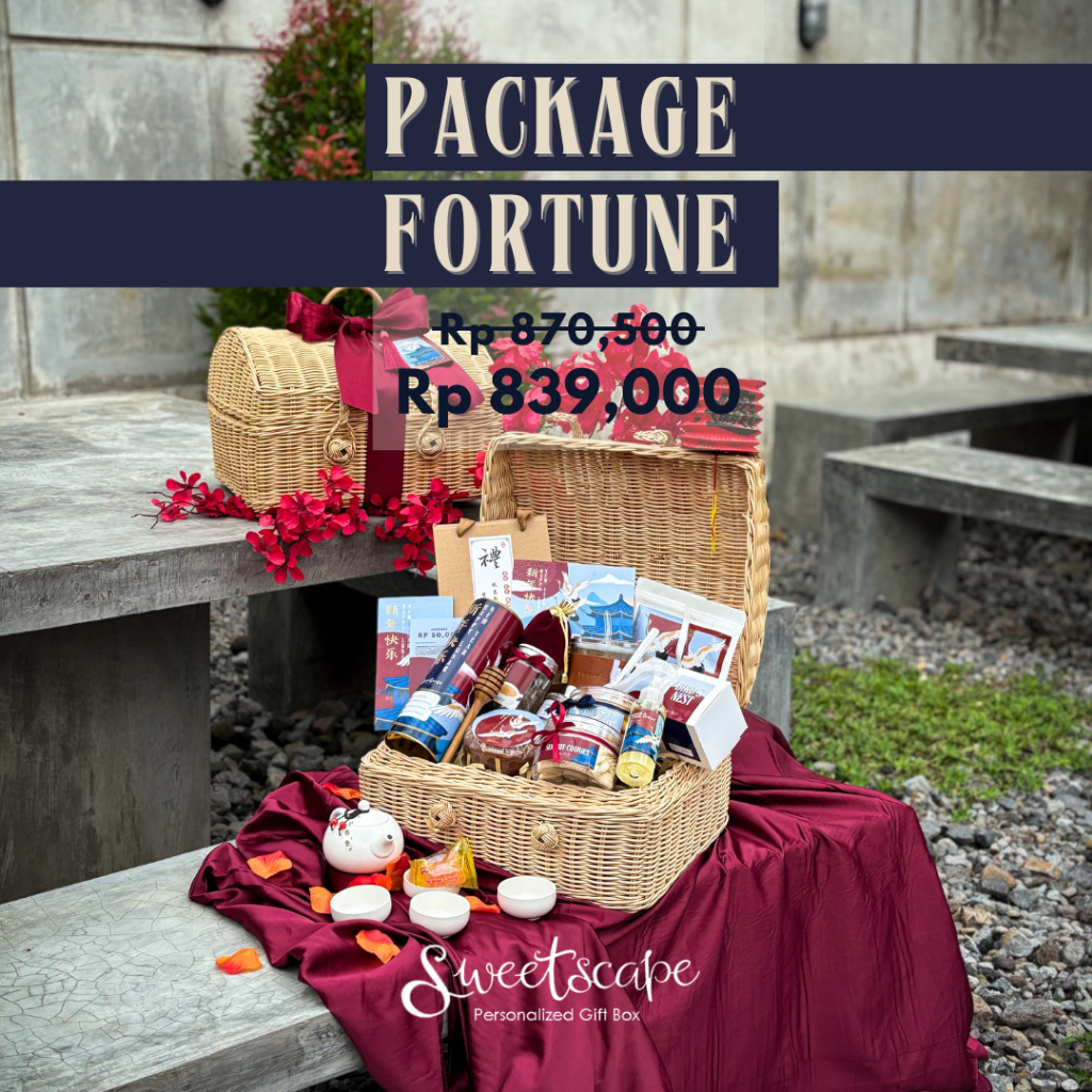 

FORTUNE PACKAGE- Chinese New Year Packages 2025 - Cookies Imlek - Kue Keranjang - Peach Gum - Hampers Sincia