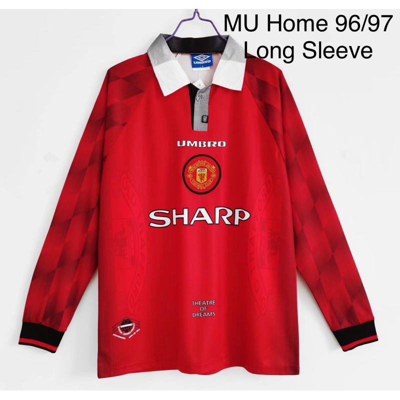 Jersey bola retro ls long Sleeve Manchester united mu home  ls 96/97 season 1996/1997 grade AAA