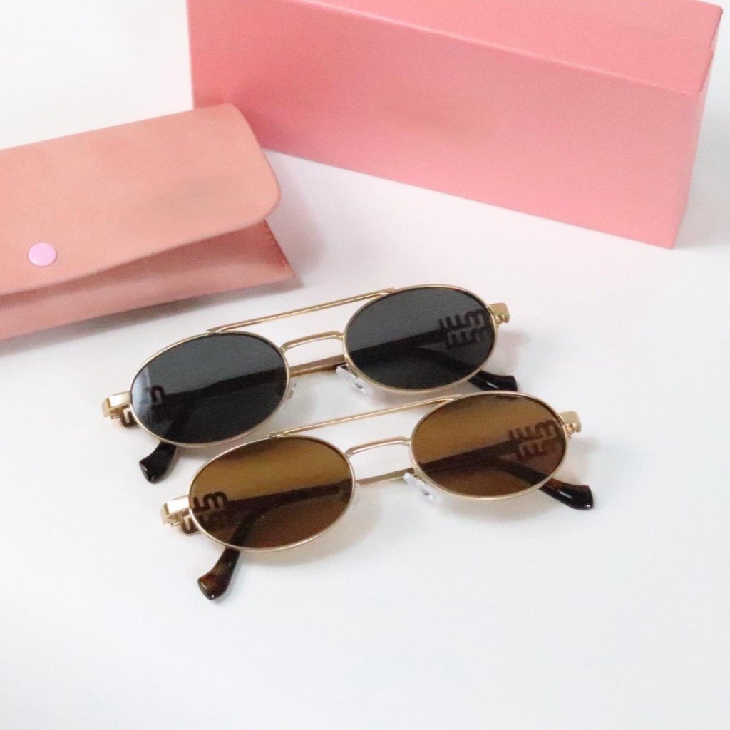 Frame Kacamata Hitam Sunglasses Retro MIYU 2383 Pria Wanita Cowok Cewek Oval Gaya Fashion
