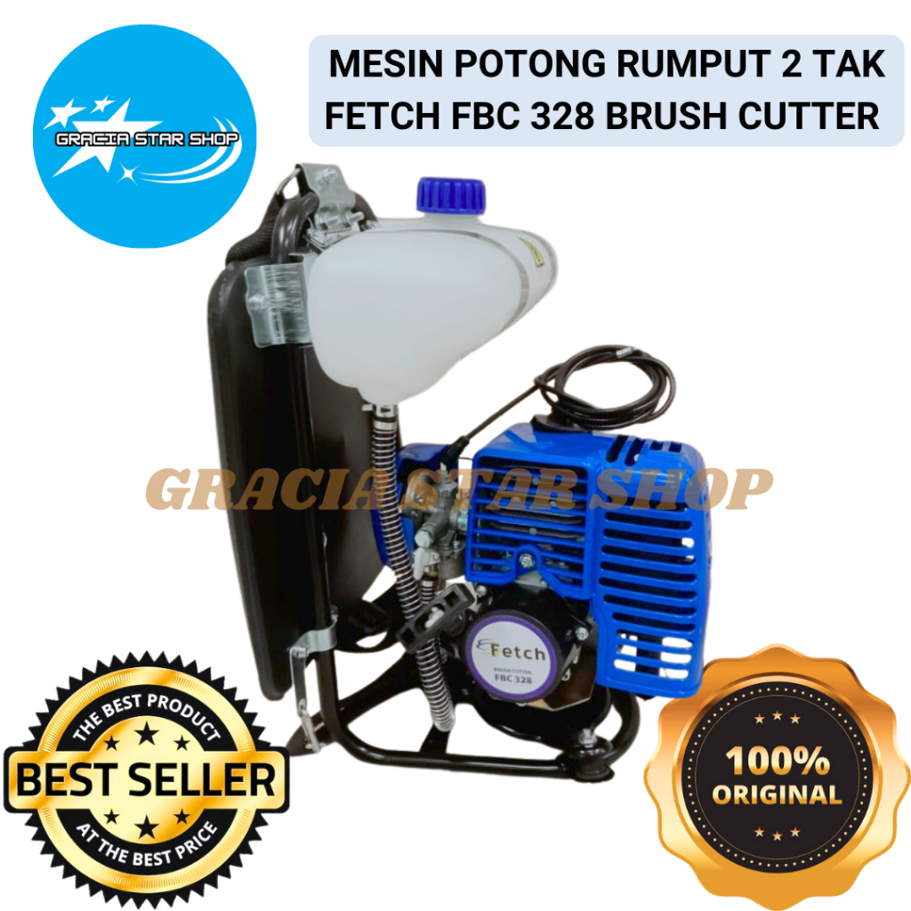 Mesin Potong Rumput 2 Tak FETCH FBC 328 Brush Cutter Original Berkualitas - Gracia Star Shop