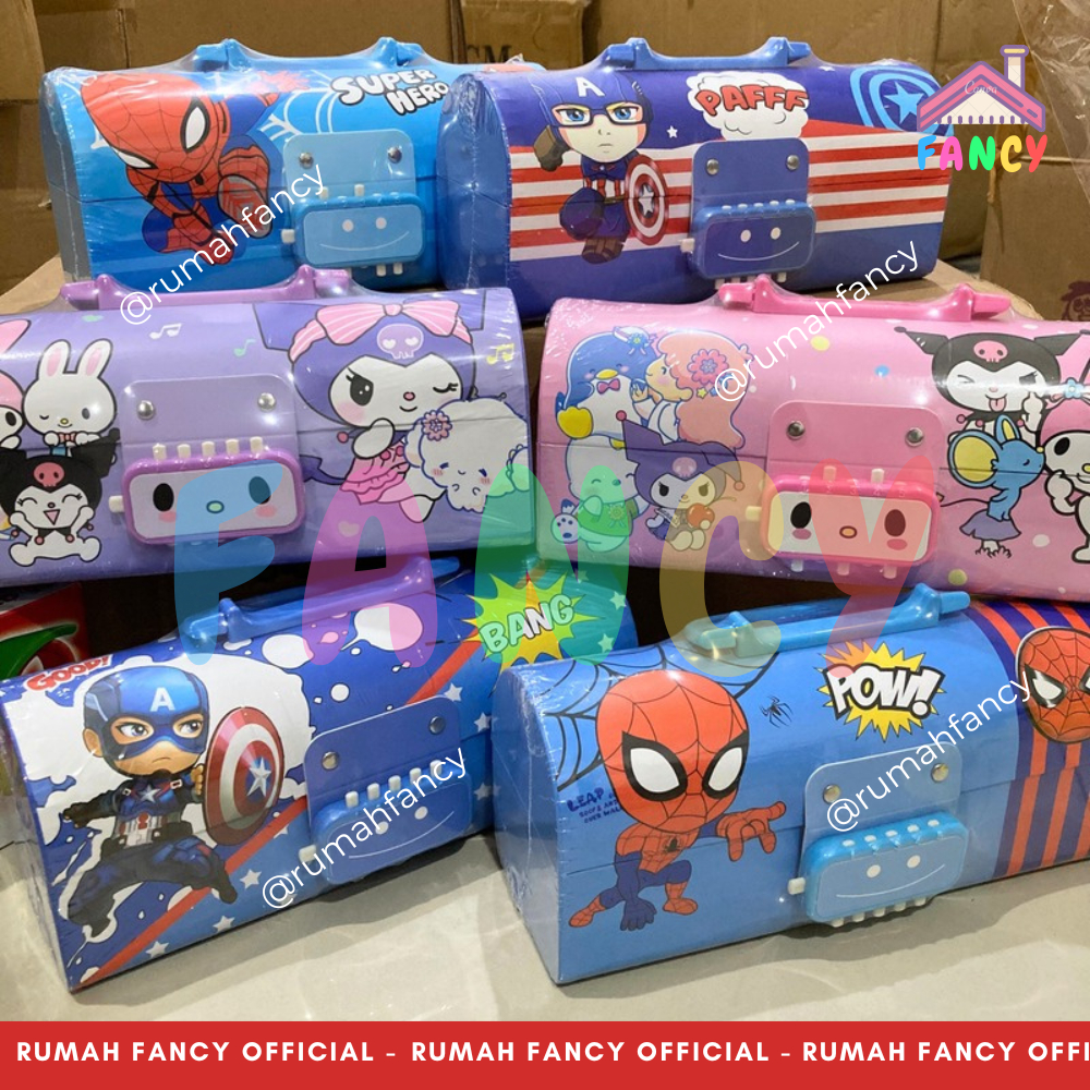 

[FREE DUS + BUBBLEWRAP] Tempat Pensil Dus TEBAL Model Tas Kunci Password D 3051 Motif SNR Melodi