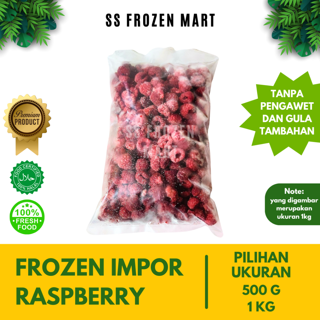 

Frozen Raspberry Import/Rasberi beku impor - 500g/1kg