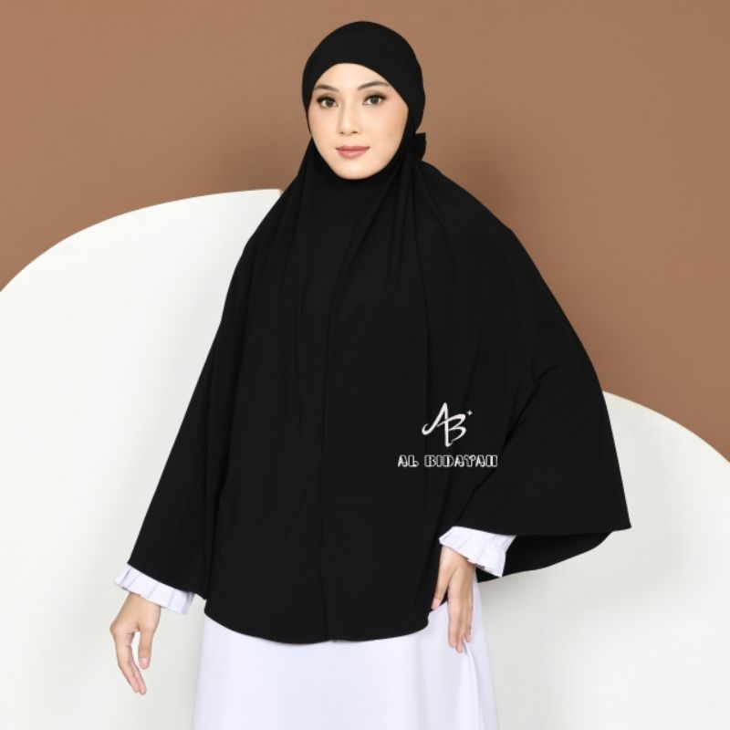 Jilbab Hijab Kerudung Bergo instan Haji Dan umroh french khimar Tali Jersey Premium Jumbo