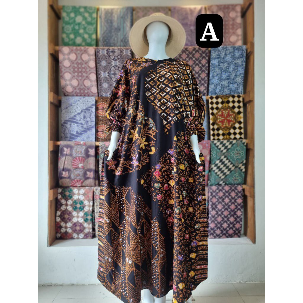 WENING Kaftan Soganan Ld 160 Pb 140 Jumbo Busui Daily Dress Homedress Rayon Premium Candi Mekar Bati