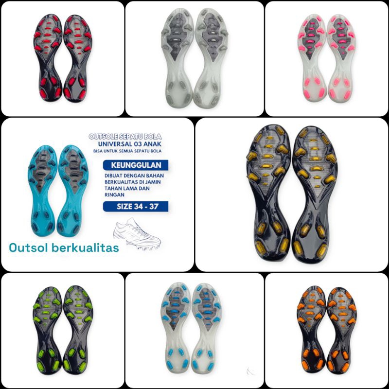 outsol bola anak.telapak sepatu bola.telapak sepatu bola anak.bola anak.outsol bola. size 34 -37