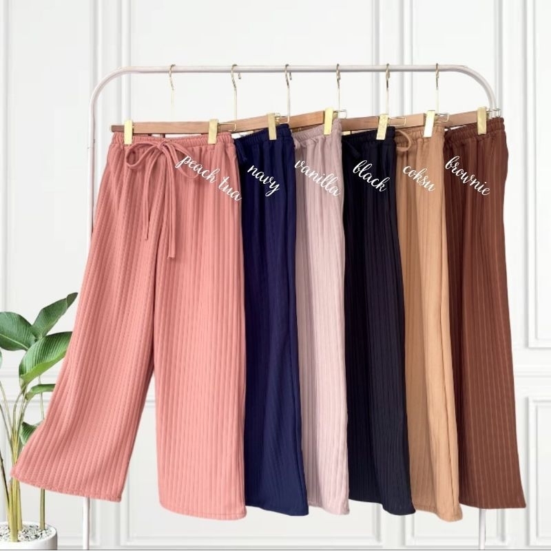 RB1 Teras - Kulot Knit Pants Tali Serut / Knit Rajut Pants Tebal Super Jumbo Premium / Celana Kulot