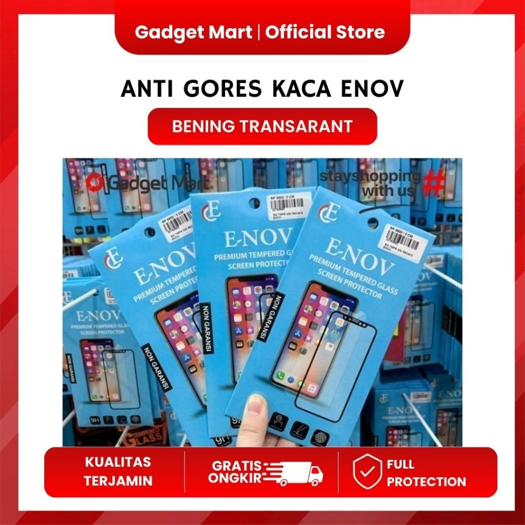 Tempered Glass ENOV Oppo A2/A2X/A3/A3X/A31/A33/A38/A5 2020/A52/A53/A54/A54S/A55/A56/A57/A57S/A58/A59