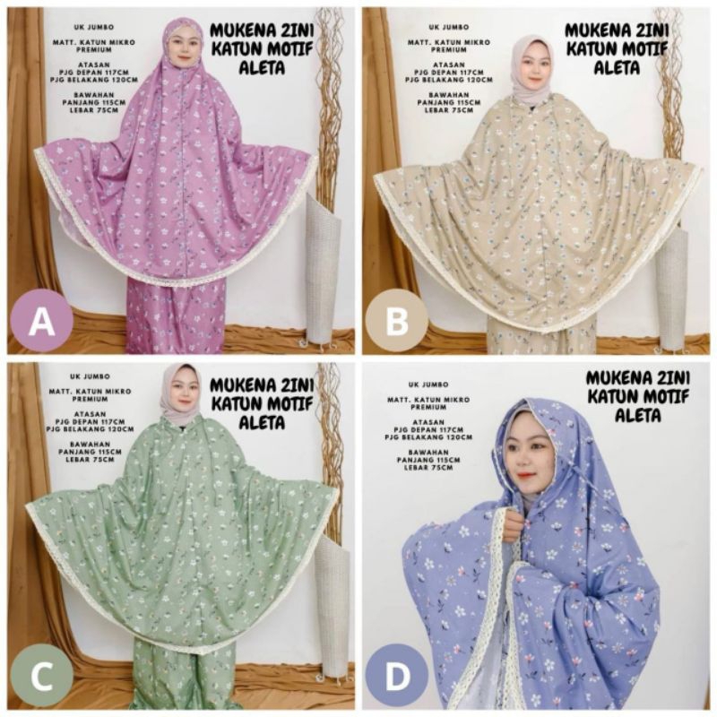 mukena 2in1 katun motif aleta