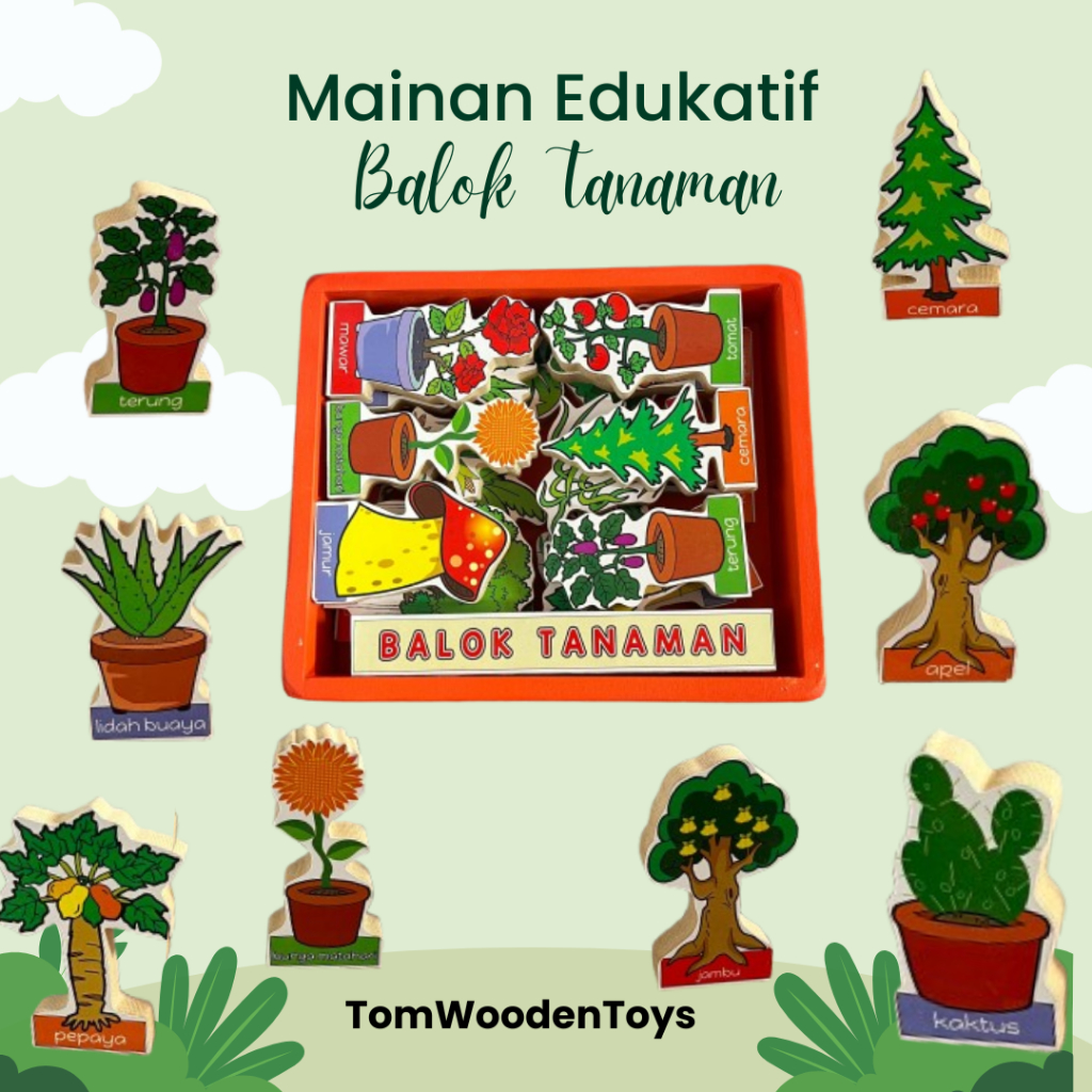 Mainan Edukatif Balok Tanaman Mainan Anak