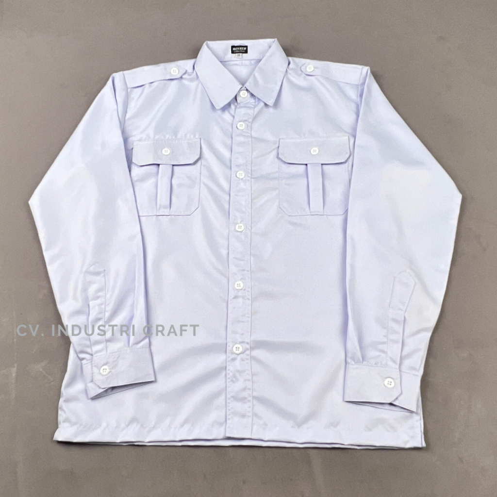 Seragam Baju Putih atasan pakaian baju kemeja PDL PDH pria dinas / kemeja pdl lengan panjang putih T