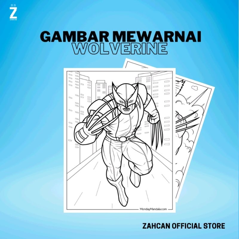 

Kertas Gambar Mewarnai A4 [ Wolverine ]