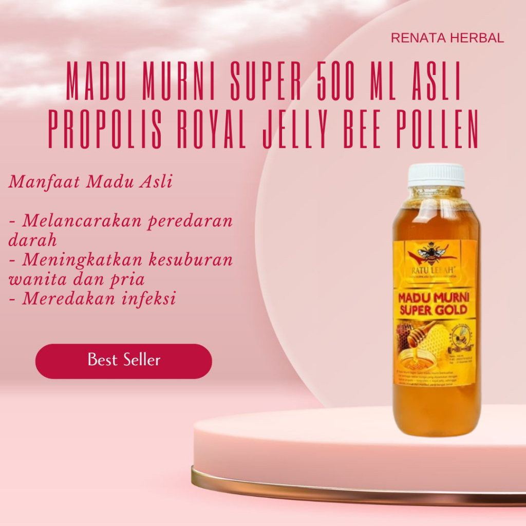 

Madu Murni Super 500 ml Asli Propolis Royal Jelly Bee Pollen Penyubur Kuat Tahan Lama