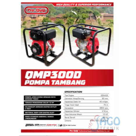 Pompa Tambang Pro-Quip USA QMP300 - 3 Inch, Pompa Tambang Berkualitas Tinggi