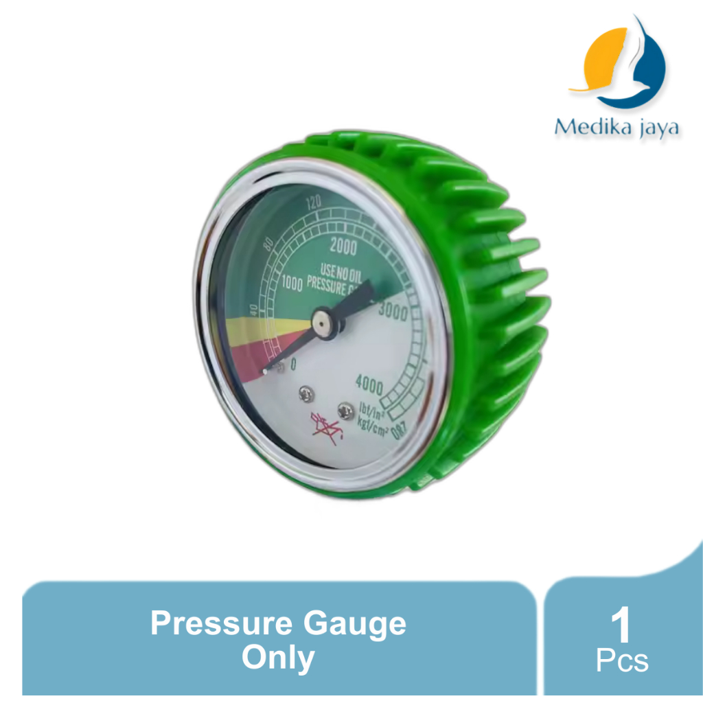 Pressure Gauge / Manometer Regulator Oksigen / Aksesoris Alat Kesehatan / Medika Jaya