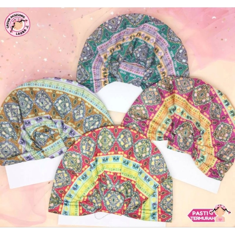 Turban Hijab Instan Jersey Motif Turban Dewasa