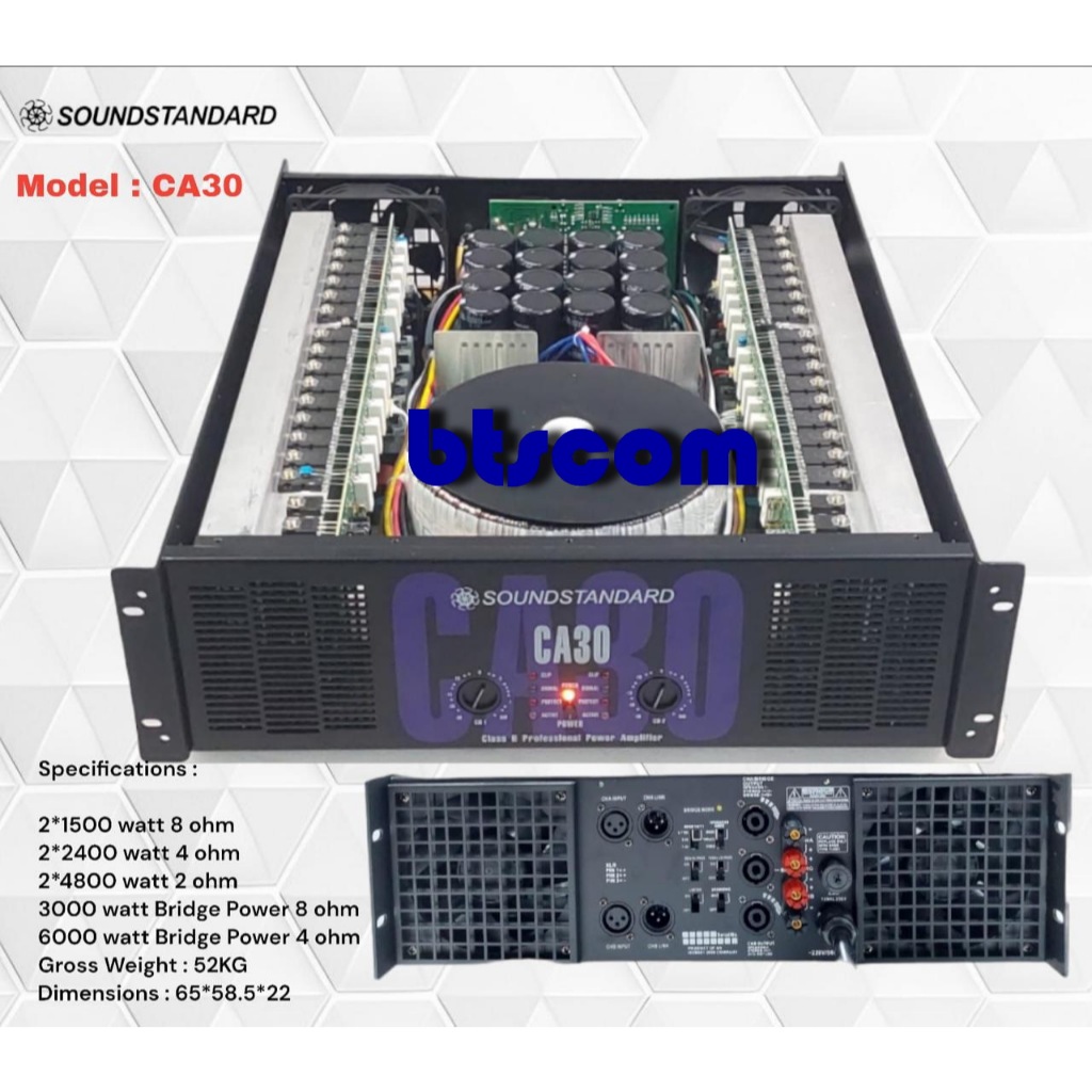 POWER AMPLIFIER SOUNDSTANDARD CA30 AMPLI POWER SOUNDSTANDARD CA 30 BODY PANJANG