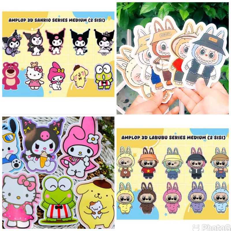 

Amplop Lebaran 3D Karakter Labubu mix Sanrio mix isi 10pcs
