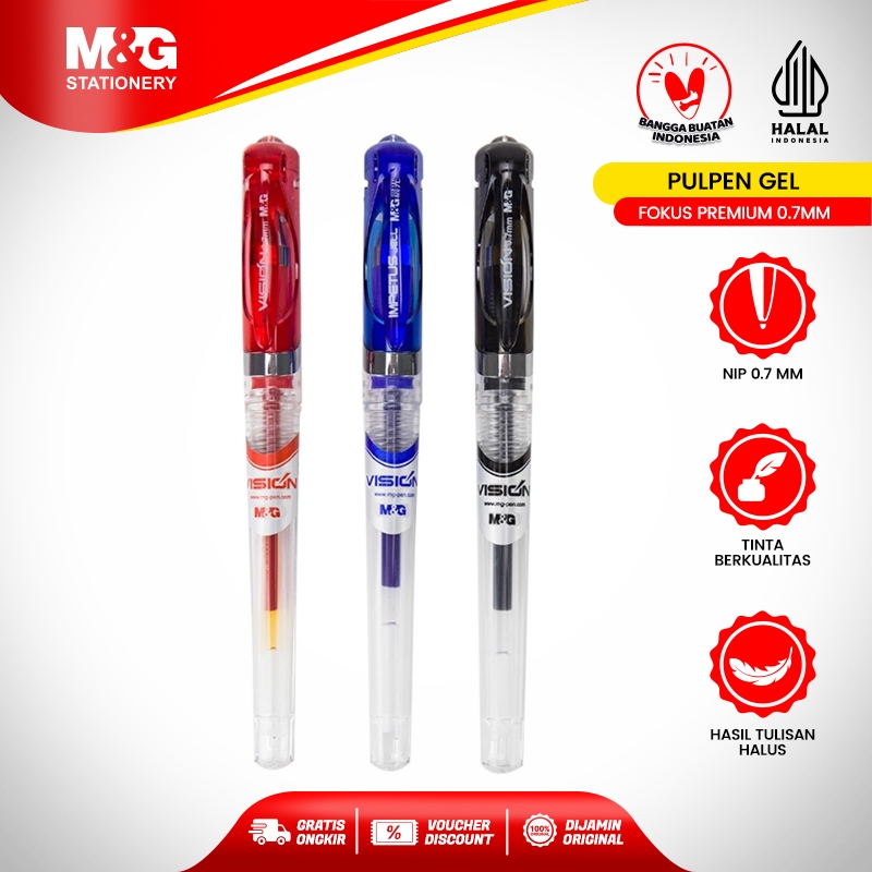 

M&G Pulpen Gen Premium Focus 0.7mm Tinta Awet dan Cepat Kering Setelah Menulis Hasil Lebih Rapi Textured Non-Slip Grip Dengan Karet