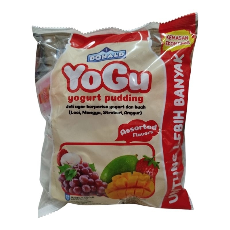 

yogu donald yogurt puding kemasan ekonomis jely rasa buah 20pcs