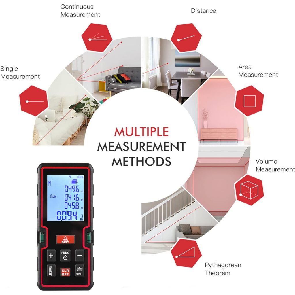 Meteran laser 100 meter 40 meter meteran laser digital alat ukur jarak portable