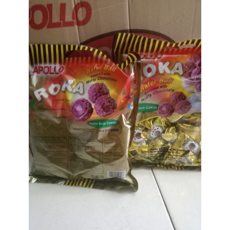 

ROKA APOLLO WAFER BALL COKLAT BERAT 300 GRAM (ISI 50 PCS)