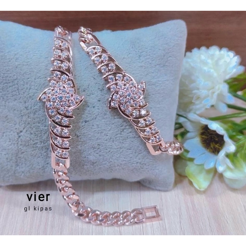 Gelang tura kipas replika berlian tura