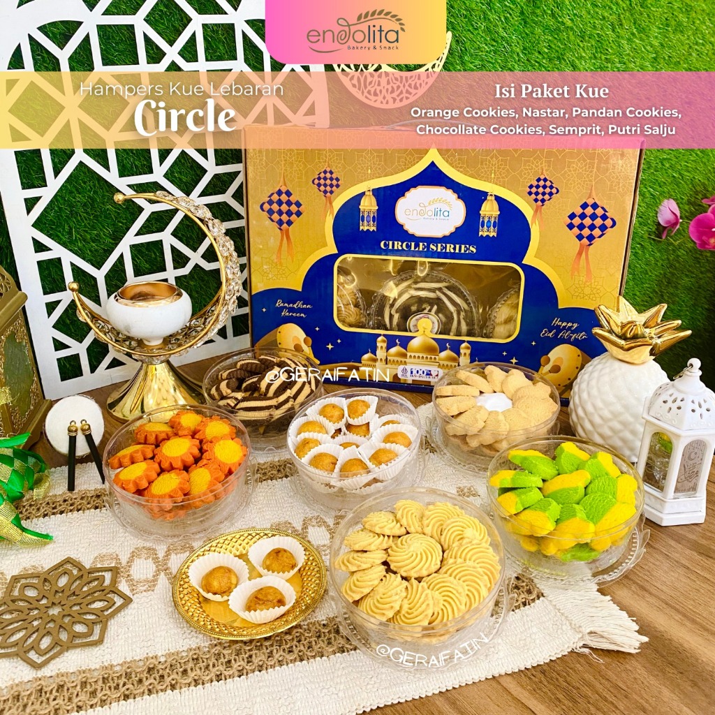 

PARCEL RAMADHAN 2025 ENDOLITA PAKET KUE CIRCLE ISI 6 TOPLES OVAL