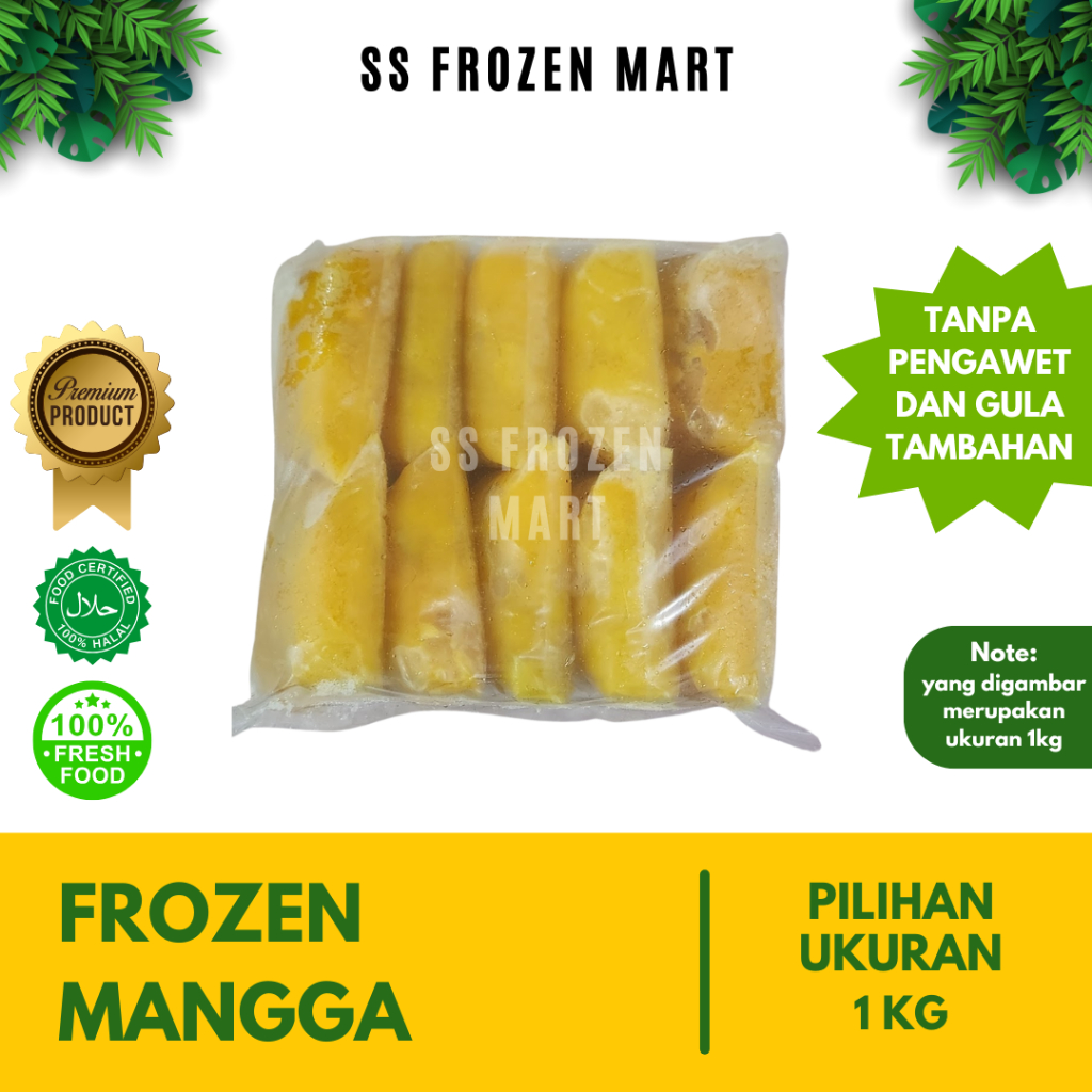 

Frozen Mangga/Mangga beku - 1kg (packingan per 100g)