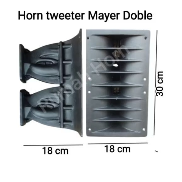Horn Tweeter mayer doble ukuran 18x30 cm bahan cor diral aluminium