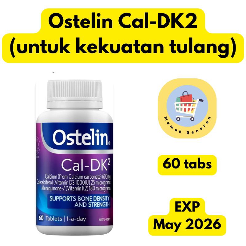 Ostelin Cal DK2 Vitamin Calcium D3 K2 Supplement isi 60 tabs / suplemen tulang bone