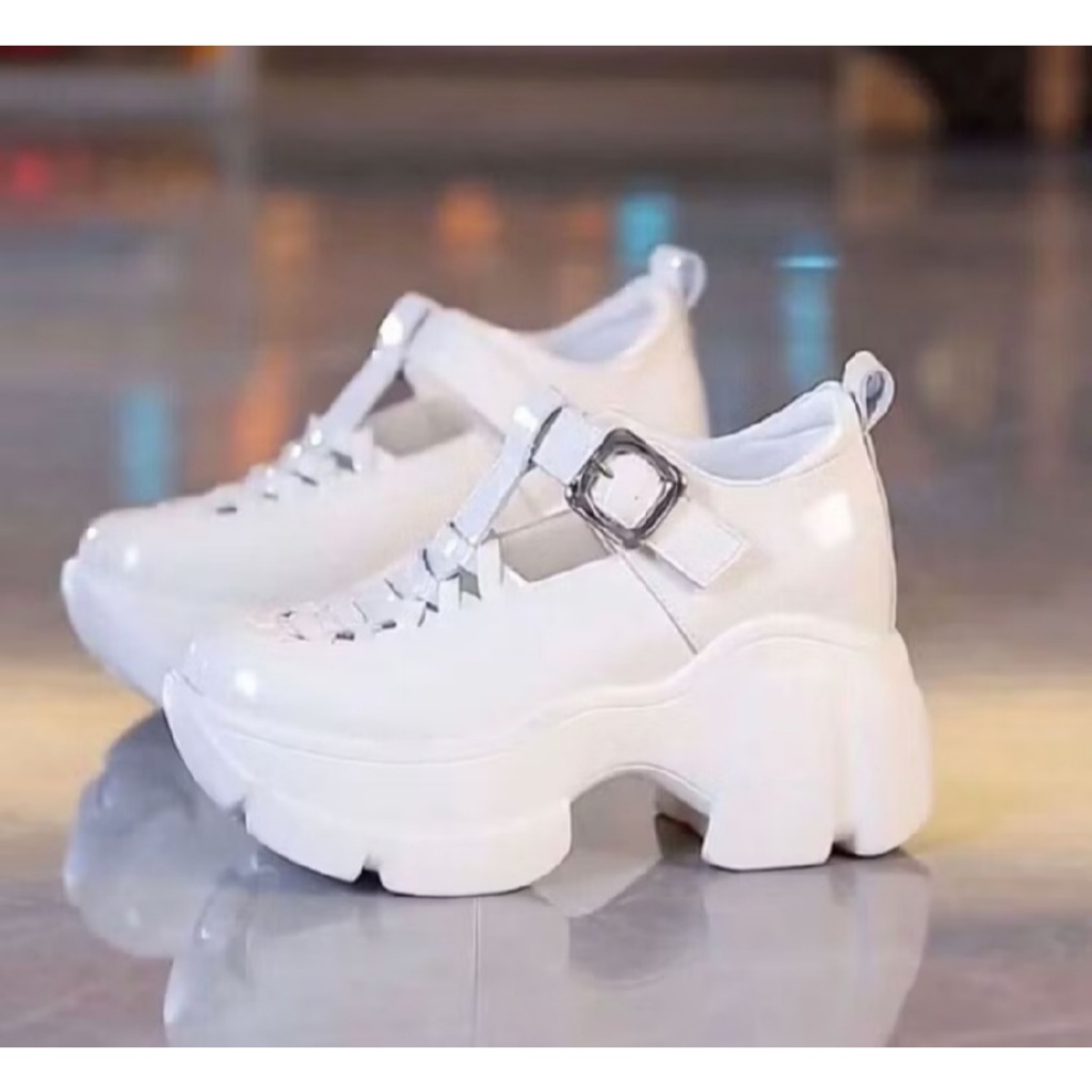 Sepatu Wanita Wedges Korea Sol Tinggi Gesper Sepatu Wanita Wedges Korea