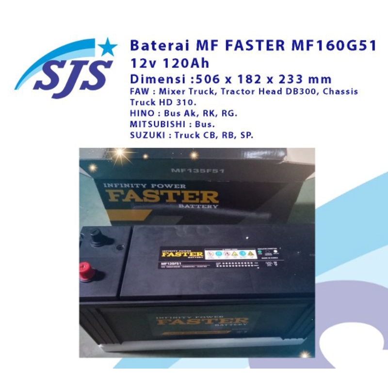 Aki MF Faster N120 kering 12v 120ah
