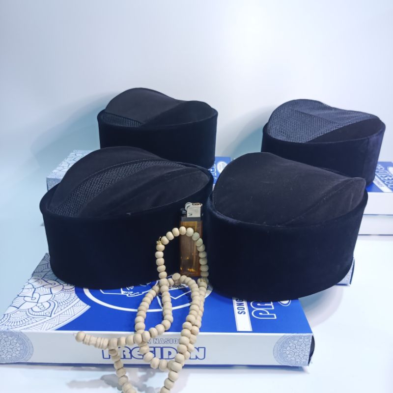 Peci SUSUN Songkok Hitam Polos AC Full Ac Serta Ac tengah Tinggi 7,8,9, dan 10 cm