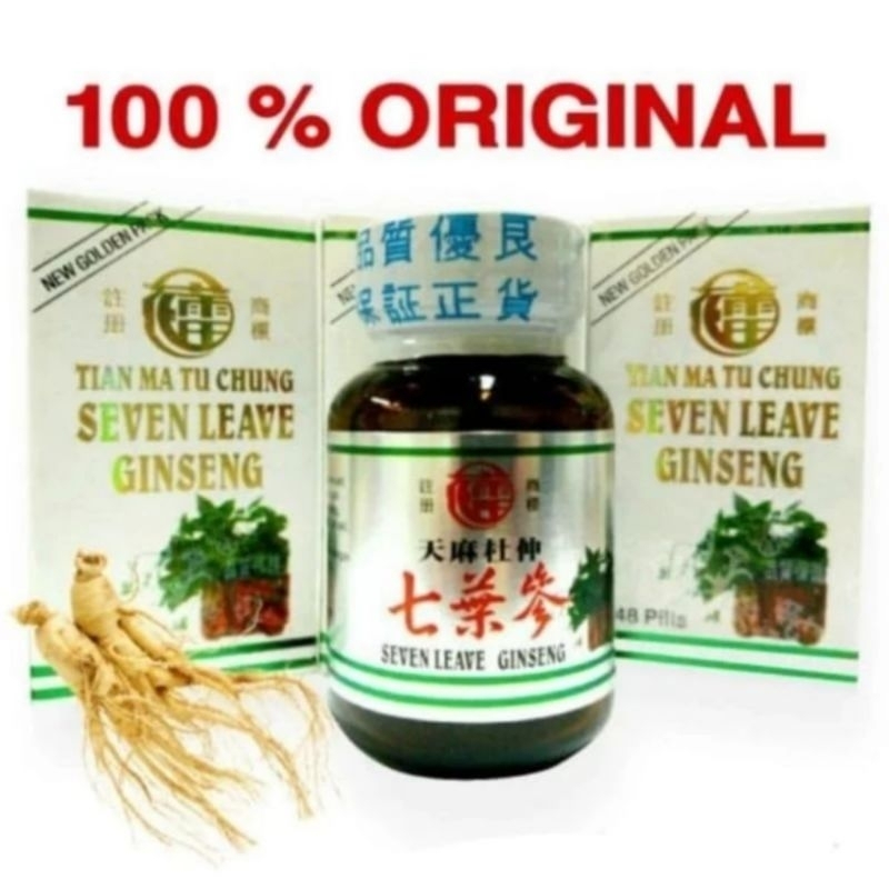 TIAN MA TU CHUNG Seven Leave Ginseng Botol Kaca 48 pill