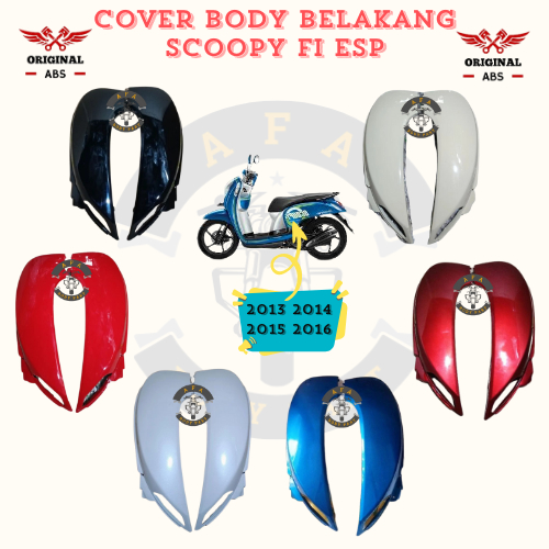 WIN - Cover Body Belakang SET Kanan Kiri Scoopy k16 FI ESP 2013 2014 2015 2016 Cream, Hitam, Biru, P