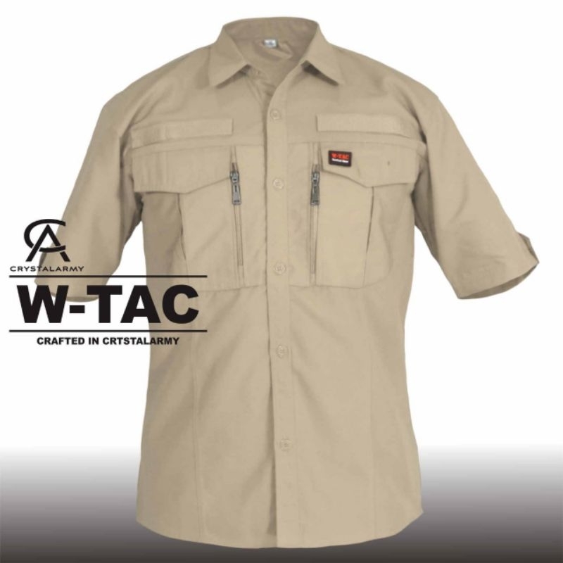 KEMEJA TACTICAL W-TAC 393 ORIGINAL LENGAN PENDEK/ KEMEJA PDL LAPANGAN / BAJU TAKTIKAL CRYSTAL ARMY