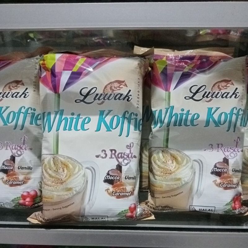 

Luwak white coffee 3 rasa mocca,vanilla,caramel 10x20gr