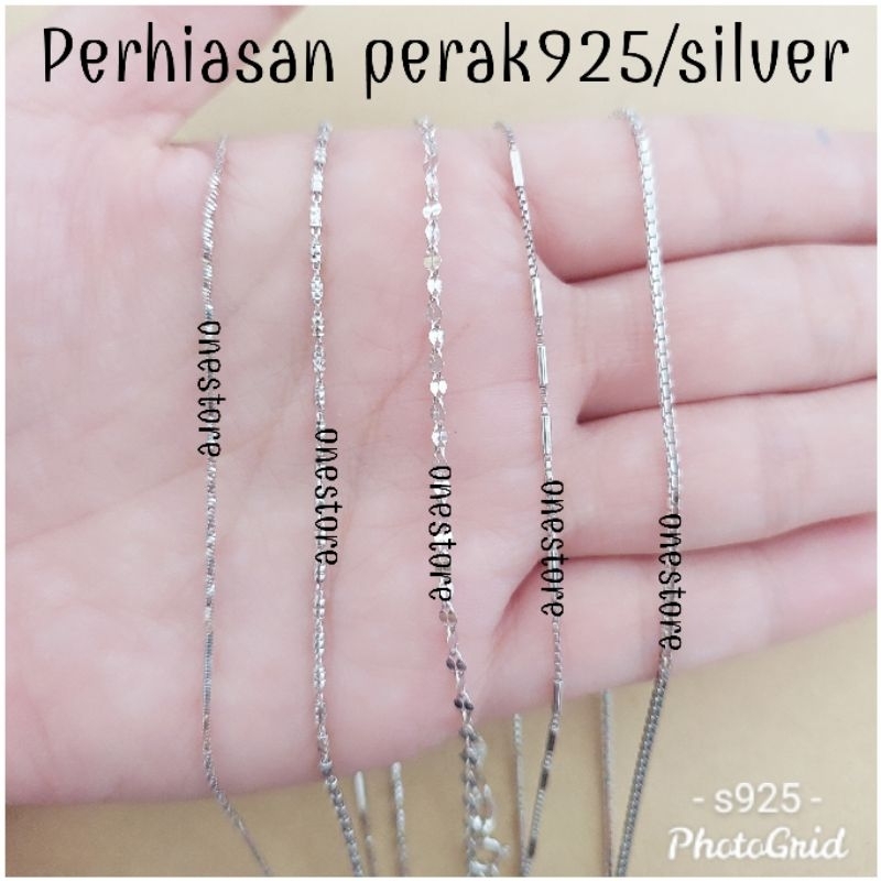 KALUNG PERAK 925 LAPIS MAS PUTIH KALUNG WANITA /KALUNG PERAK KLGB